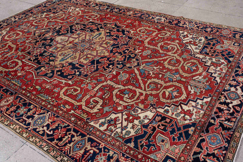 Antique Heriz Area Rug (8' x 11')